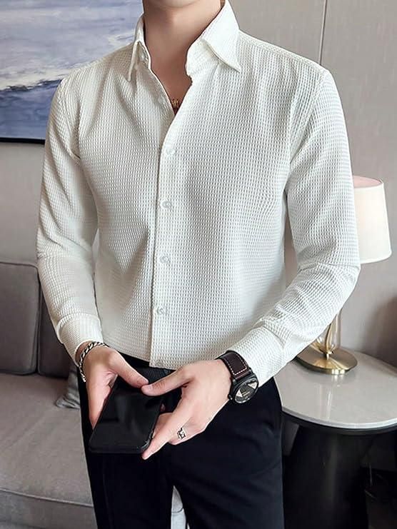 Business Waffle Designer Fashion Men's Shirt